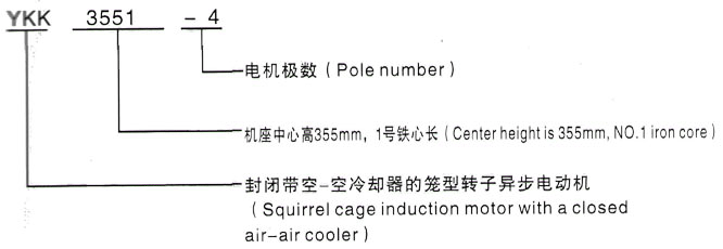 YKK系列(H355-1000)高压Y4503-6三相异步电机西安泰富西玛电机型号说明